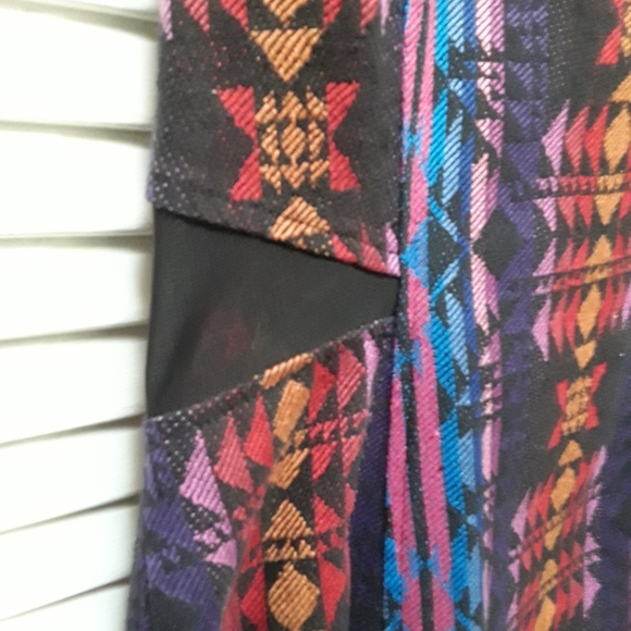 Lush Mini Dress Aztec Mesh See Trough Sides/Back M - Picture 5 of 8